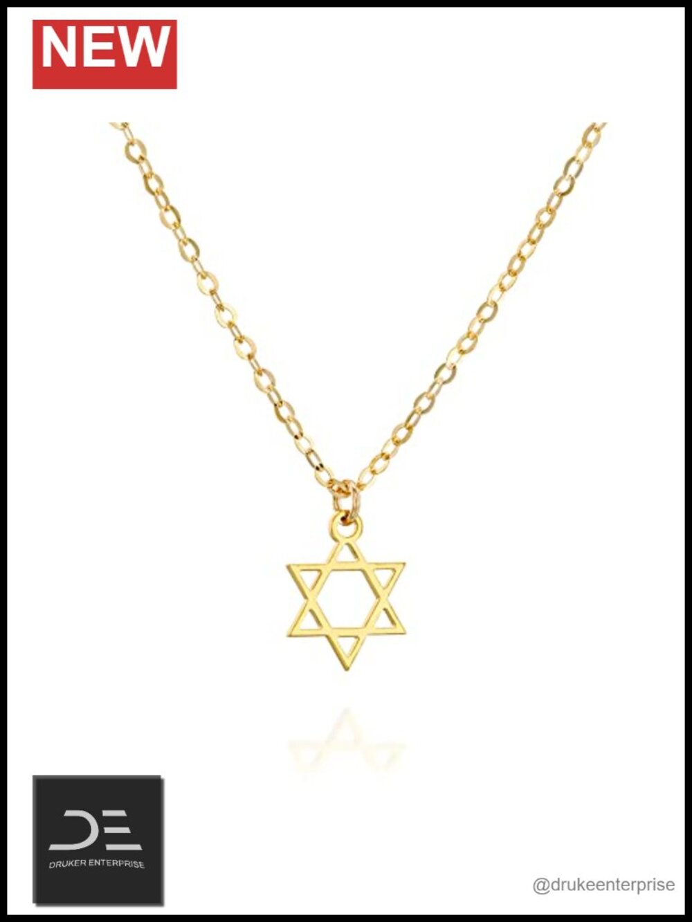 Star of David Necklace, 14k Gold Filled Pendant, Jewish Magen David Jewelry